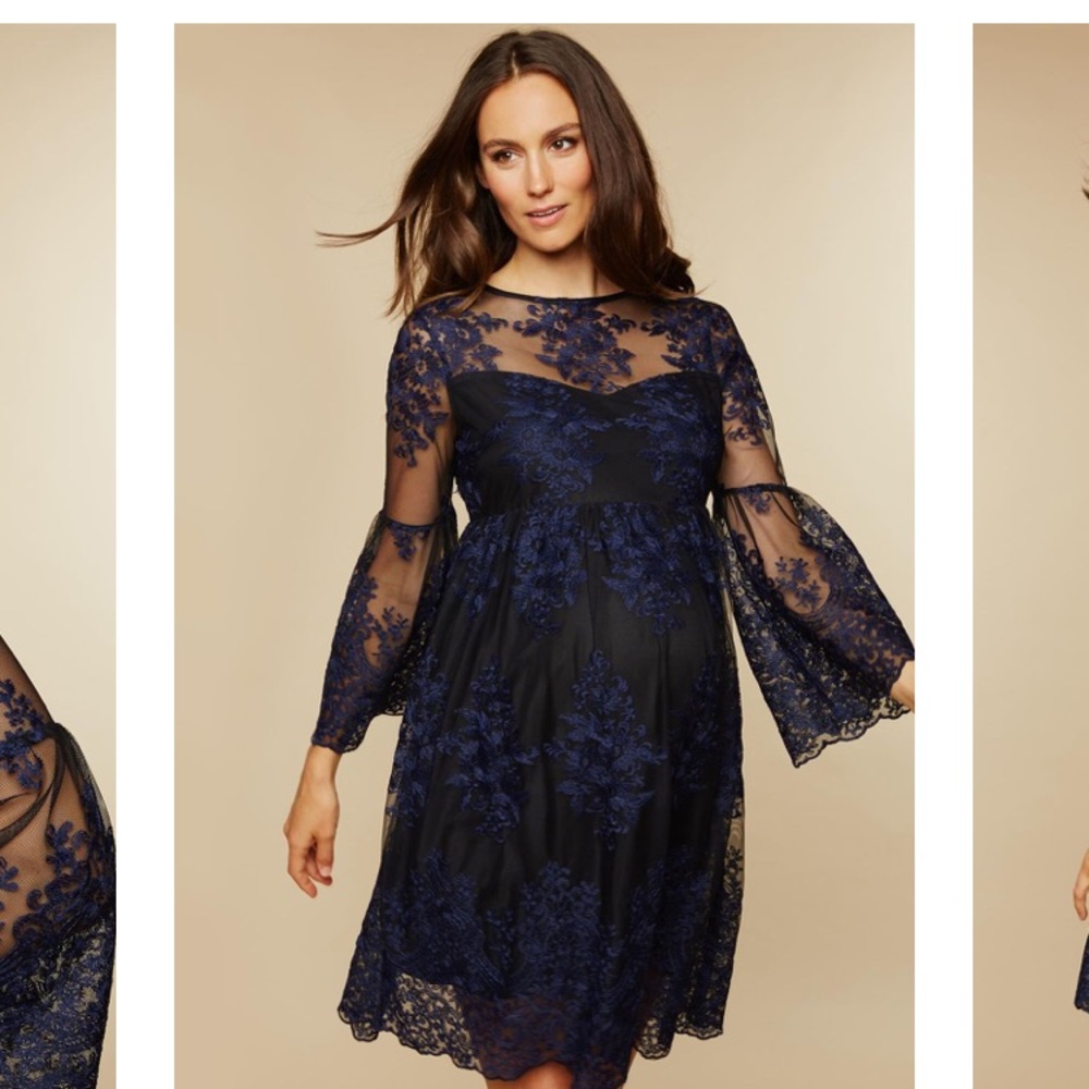 Motherhood Maternity Long Sleeve Lace Dress